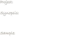 Project:     Speedo 30 sec commercial

Synopsis:    An imaging spot announcing Speedo’s launch into the sports apparel arena

Sample:    Speedo:  “Invited”
(30 sec TV)